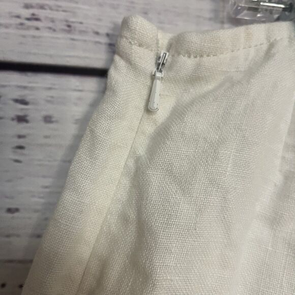 Eileen Fisher Women's Linen Wide-Leg Pants, Size Petite L, Cropped Lagenlook Zip - Picture 4 of 7